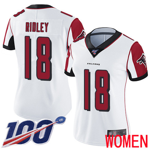 Atlanta Falcons Limited White Women Calvin Ridley Road Jersey NFL Football #18 100th Season Vapor Untouchable
